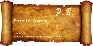 Petrin Barna névjegykártya