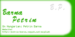 barna petrin business card